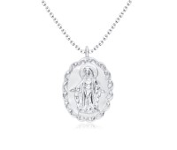 Mother Mary Pattern Silver Necklaces SPE-3822